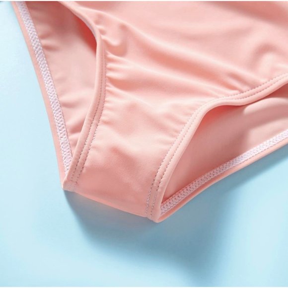 pastel color block one piece swimsuit swimwear - Picture 5 of 9